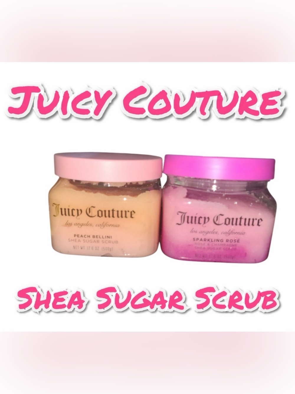 Juicy Couture Shea Sugar Scrub Set
- Peach Bellini & Sparkling Rosé